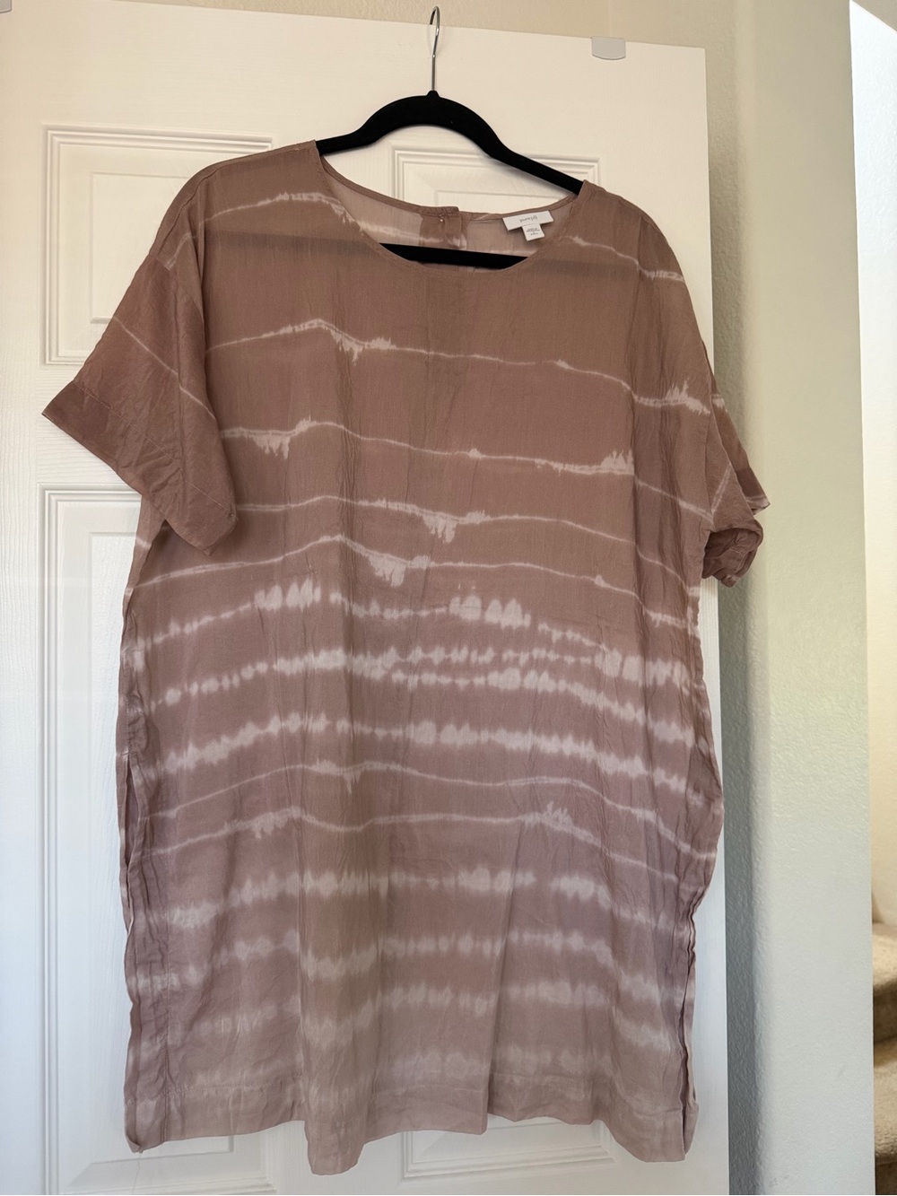 J. Jill Taupe and White Tie-Dye Tunic